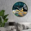 Wandklokken Creatieve Europese klok Luxe Arc Glass Mute Watch Modern Design Reloj de Pared Living Room Decoration Accessories