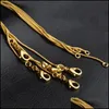 Catene Vendita promozionale Collana a catena in oro 18 carati 1 mm 16 pollici 18 pollici 20 pollici 22 pollici 24 pollici 26 pollici 28 pollici 30 pollici Collane unisex con serpente liscio misto 215 Dr Dheac