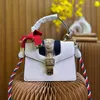 Navy Bag Women Designer Handbags Genuine Leather Cross Body Bags Imported Cow Leather Detachable Shoulder Strap Weave Square Pouch Bee Stars Bowknot Scarves Totes