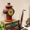 Bordklockor vintage Desktop Clock Fire Hydrant Gift Creative Design Decor Home Ornament Retro Decoration Antique Desk