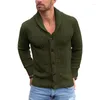 Pulls pour hommes Cardigan d'automne pour hommes Couleur unie Pull en tricot Veste chaude Manteau à la mode Tenue décontractée Hiver X