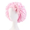 Tinta unita Satin Bowknots Sleep Caps Bonnet per donna Lady Headwrap Night Hat Cura dei capelli Copricapo moda