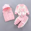 Set di abbigliamento per bambini Autunno Inverno Lana Vestiti per bambini per bambini Set Top in cotone Gilet Pantaloni 3 pezzi Tuta sportiva per bambini Abbigliamento per ragazzi 2523 E3