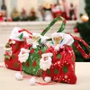 Décorations de Noël Père Noël Sac Cadeau Présente Sac Bonhomme De Neige Bonbons Sacs Bas De Vin Bouteille De Noël En Gros EE