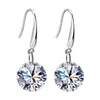 Luxury Style Platinum Plated Cubic Zirconia Dangle Earrings for Women Wedding Jewelry Wholesale