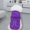 Abbigliamento per cani Cappotto invernale carino con cappuccio Vestiti autunnali per animali domestici Vestibilità aderente Caldo a due gambe spesse