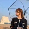 Designer transparenter Regenschirm Weibliche Buchstabenmuster Falten Vollautomatischer Regenschirm