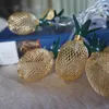 Strängar Portable String Light With Metal Gold Pineapple Hanging For Garden Home Decoration Vase Floral Arrangement
