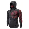 Men's T Shirts Men's T-shirt Short-sleeve Man Long Sleeves Pure Color Sweater Long-Sleeved Skull Masked Hood