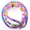 Motley natürliche Hämatitmaterialien Stein Spacer Perlen Square Charmy Cube für Schmuck DIY Halskette Accessoires BL328