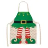 Parent-child Kitchen Apron Merry Christmas Printed Sleeveless Cotton Linen Aprons for Kids Men Women Home Cleaning Tools