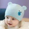 Berets 2022 Mode Koreanische Herbst Winter Wolle Hut Gestrickte Bär Ohren Baby Mütze Nette Schöne Großzügige