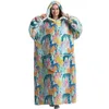 Inne odzież luksusowe zimowe bluzy bluzy bluza śliczna kreskówka pingwin super długi koc z kapturem flanelowy gigantyczny Lazy TV koc piżama t221018