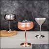 Copos de vinho cor de ouro rosa martini vidro de aço inoxidável xícaras de vinho tinto 304 material casa el bar coques copos entrega 2022 ga dhckp