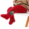 Meias para beb￪s de Natal Knee Knee High WhiM Warm Cartoon Xams Santa Tree Deer Snowflake Red Ano Novo Leggings Tights Pantyhose Casual para crian￧a infantil