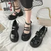 Robe chaussures lolita femmes style japonais mary jane pu cuir femmes plate-forme talons dames cosplay noir zapatos de mujer