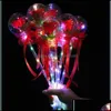 Party Decoration Party Decoration LED GAFT GAFT LIGHT UP Glowing Red Rose Flower Wands Bobo Ball Stick For Wedding Valentines Day Atmosph DH064