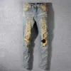 Jeans Homme Classique Hip Hop Pantalon Styliste Distressed Ripped Biker Jean Slim Fit Moto Denim Hj1