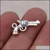 Charms 100pcs Pistol Gun Charms 22x12 мм для создания антикварных подвесок Винтажный тибетский цвет цвет DIY Craft Jewelry Drop 2022 Dhjff