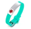 Wholesale Silicone Titanium Steel Bent Medical Charm Bracelet