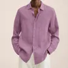 Chemises décontractées pour hommes Mâle Été Coton Lin Solide Chemise Lâche Hommes Turn Down Col Bouton Ethnique Beaux Hommes Rétro Beachwear