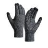 Winter warm needle gloves autumn plus velvet thick touch screen knitted mittens riding anti-cold anti-slip gloves