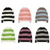 Womens Fashion Stripe Maglione Designer Girocollo Maglioni lavorati a maglia Pullover con fori Maglione lavorato a maglia a maniche lunghe Taglia asiatica S-L