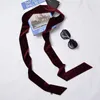 Scarves 2022 Velvet Long Women Scarf For Winter Casual Multifunction Solid Color Neck Black Green Red Ribbon Tie Shawl