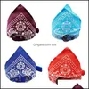 Collari per cani Guinzagli Pet Dog Cat Bandana Sciarpa Collare Fiore stampato regolabile Fazzoletto da collo Sciarpe triangolari Consegna a goccia 20 Dhqyc