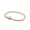 Yellow Gold plated Round Clasp Charm Bracelet with Original Box for Pandora Real Sterling Silver Party Jewelry For Women Girls Snake Chain Charms Bracelets