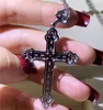 Pendant Necklaces Europe America Big Long Cross Necklace Tibetan Silver Cz Party For Women Men Anniversary Jewelry