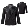 Jackor Kids Boys Blazer Stylish Shiny paljetter LAPEL ONE BUKGRUND JACKE COER TUXEDO FÖR VÄRKET BANKET PARTY STADE PRESTANDA