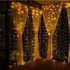 Cordes 2x2/3x2/3x3/6x3m LED guirlandes lumineuses noël fée extérieur maison pour mariage/fête/rideau/jardin décor