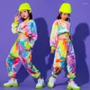 Scene Wear Hip Hop Clothing Multicolor Sweatshirt Casual Pants For Girls Jazz Ballroom Dancing Clothes Outfits Colorful Rave