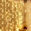 Cordes 3M 4M 6M 8M Noël Glaçon Lumière Fenêtre Rideau Fée Chaîne Fête Vacances Mariage Toile de Fond Guirlande Scintillante