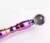 Colorful Zinc Alloy Removable Pipes Rainbow Dry Herb Tobacco Filter Silver Screen Innovative Design Smoking Cigarette Holder Handpipes Tube