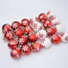 Décorations de Noël Durable 24 pièces bonne fête boule pendentifs ornements d'arbre pratique boules de noël motif exquis pour le ménage