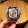 Armbanduhr, mechanische Uhr, Tonneau-Skelett, ausgehöhlt durch den Boden, multifunktional, RM11-03, automatische Herren-Luxusuhren