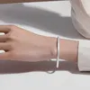 Fashion 999 Silver Bangles Ancient Method Jewelry Matte Silver Bangles Bracelet For Women Srebrna bransoletka pulsera de plata 044