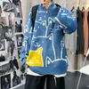 Männer Pullover Entworfen Gedruckt Pullover Männer Kawaii Muster All-match Oversize Koreanische Stilvolle Lose Warme Teenager Ins Mode freizeit G221018