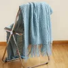 Blankets Knitted Blanket With Tassel Solid Color Sofa Blanket Nordic Home Decor Throw Blanket For Bed Portable Breathable Shawl R230819