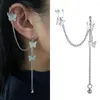 Dos Boucles D'oreilles 1 PC Mode Or Couleur Lune Étoile Clip Pour Les Femmes Simple Faux Cartilage Gland Cristaux Oreille Manchette Bijoux