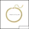 Tornozeleiras anklets manchas hipoalergênicas 2 5mm 6mm 8mm Chain Chain Gold for Women Summer Beach Foot Jewelry Grow Deliver Dhb17