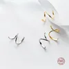 Ohrstecker LKO Echt 925 Sterling Silber Trendy Nette Drehen Welle Für Frauen Täglichen Mode Einfachen Stil Ohrring Mädchen Schmuck