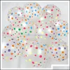 Party Decoration Party Decoration Polka Dot Balloons Colorf 12 Inch Rainbow Clear Latex With Mticolor Dots For Kids Women Men Birthda Dhivx