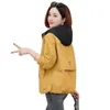 Frauenjacken 2022 Kapuze Fr￼hling Herbst Jacke koreanische Stil Frauenmantel Tops Mode Rei￟verschluss Freizeit kurzer Windbreaker Oberbekleidung Frauen
