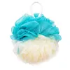 Stort mjuk badkula dusch loofah svamp pouf puff mesh skummande hudrengöring rengöringsverktyg spa kroppskrubber badrumstillbehör färg matchning sn6841