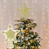 Decorações de Natal delicadas Tree atraente Top Glitter Star Ornamentos de trabalho fino natal- Para o festival