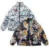 Men Winter Omkeerbare jas Parka Streetwear Bandana Paistey Print kleurblok dikke warme puffer jassen Harajuku Outdoor