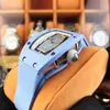 Luxury Mechanics Watches Wristwatch Business Leisure Rm07-01 Fully Automatic Mechanical Blue Ceramic Tape Womens